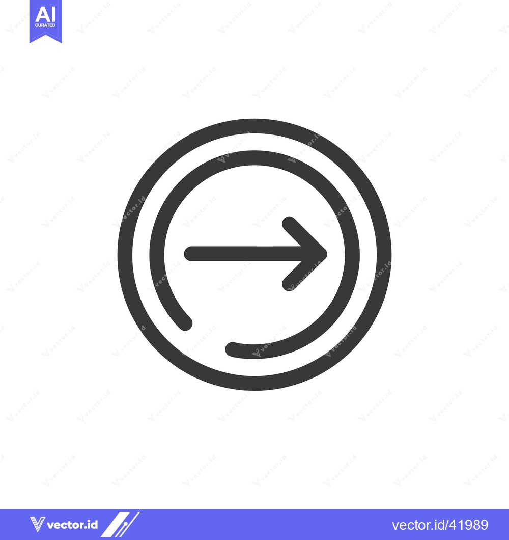 Premium Vector dari Circular Arrow Icon: Right Direction, Navigation Symbol, Modern Design