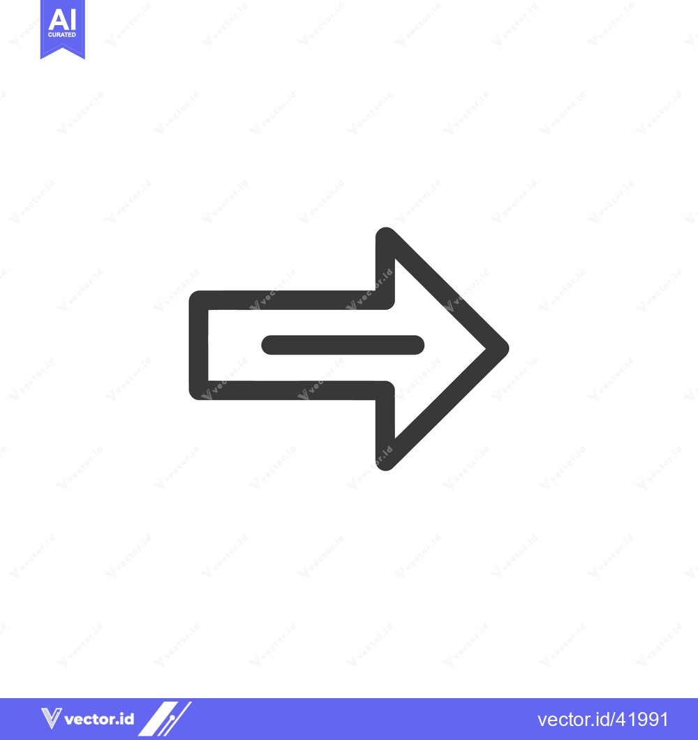 Premium Vector of Bold Right Arrow Icon: Simple Directional Symbol on White Background