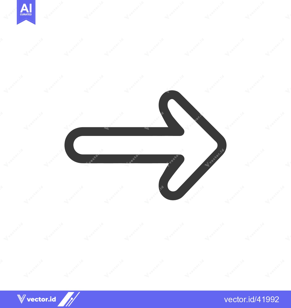 Premium Vector of Simple Dark Gray Arrow Pointing Right on White Background