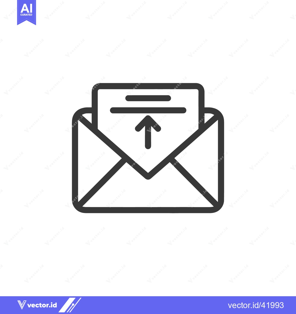 Premium Vector dari Minimalist Icon: Open Envelope with Document and Upward Arrow Symboliz