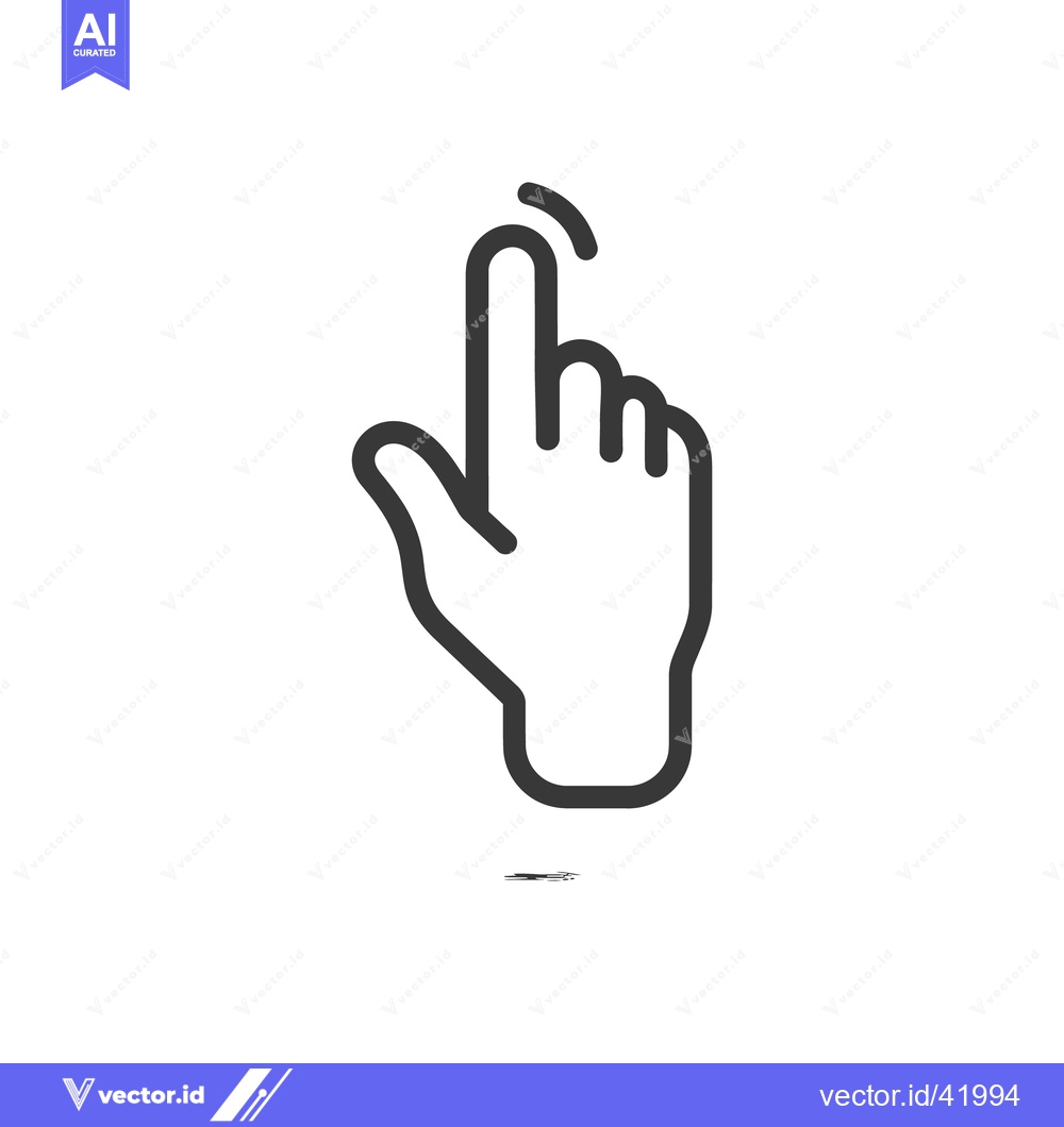 Premium Vector of Minimalist Hand Icon: Tap or Touch Gesture with Finger Movement