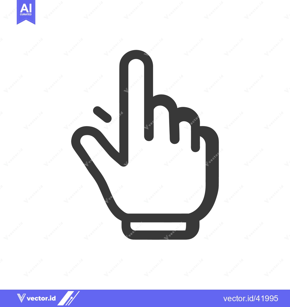 Premium Vector dari Minimalist Hand Cursor Icon with Pointing Finger on White Background