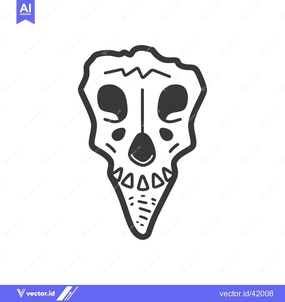 Premium Vector of A simple illustrated drawing of a stylized skull on white