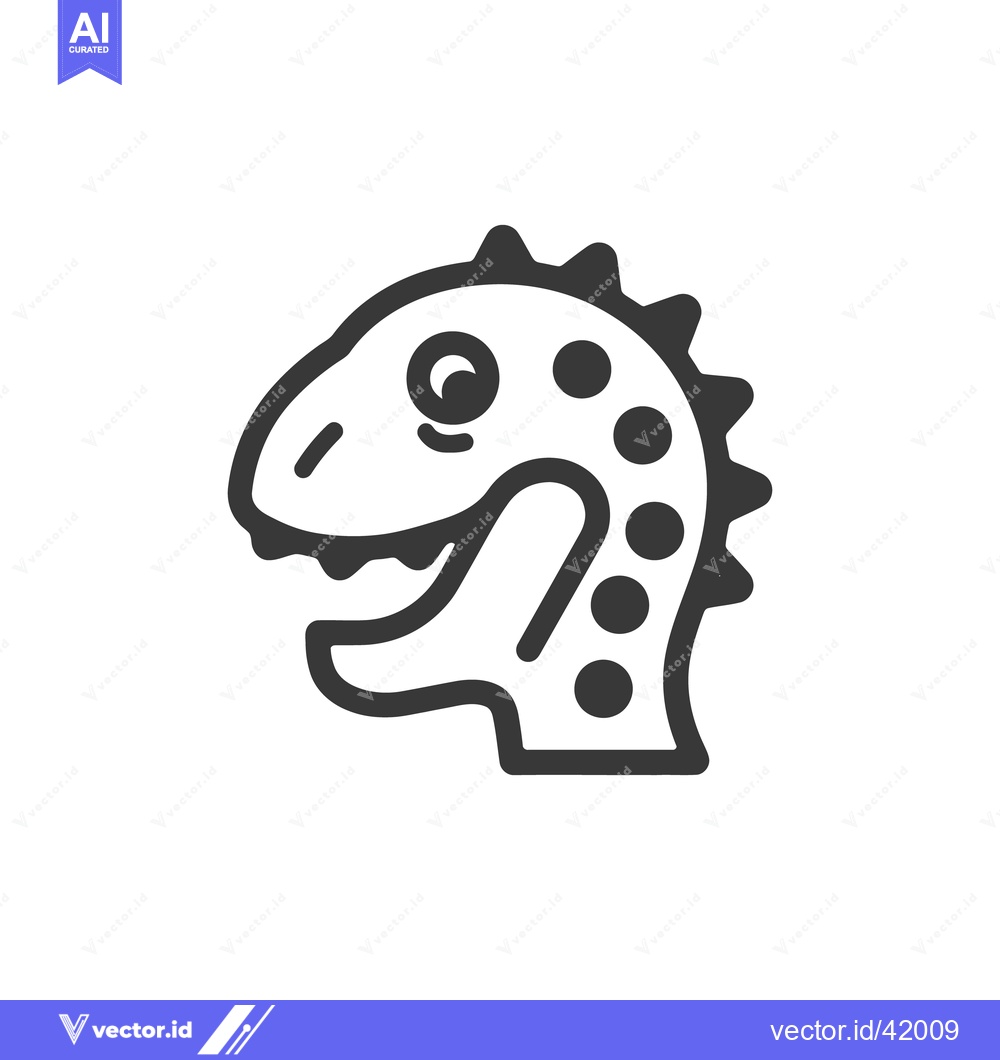 Premium Vector dari A simple illustration of a dinosaur head with sharp spikes