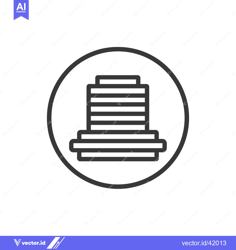 Premium Vector dari Minimalist Icon of a Multi-Layered Structure within a Circle