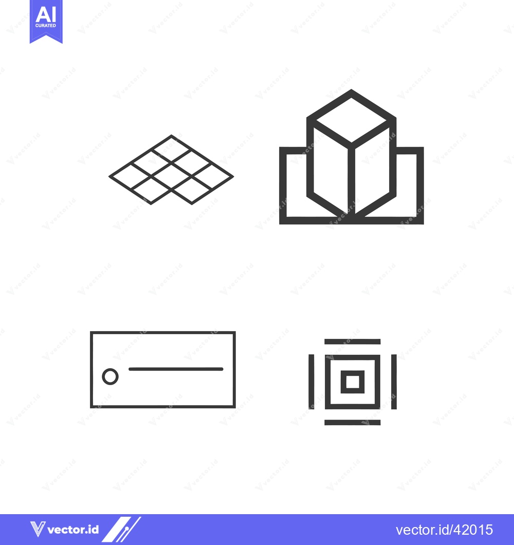 Premium Vector dari Four Abstract Geometric Line Art Designs