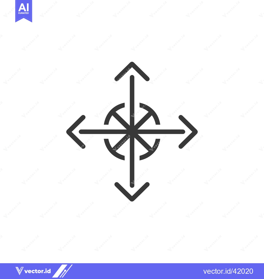 Premium Vector dari Four Arrows Surrounding a Circle with Eight Spokes