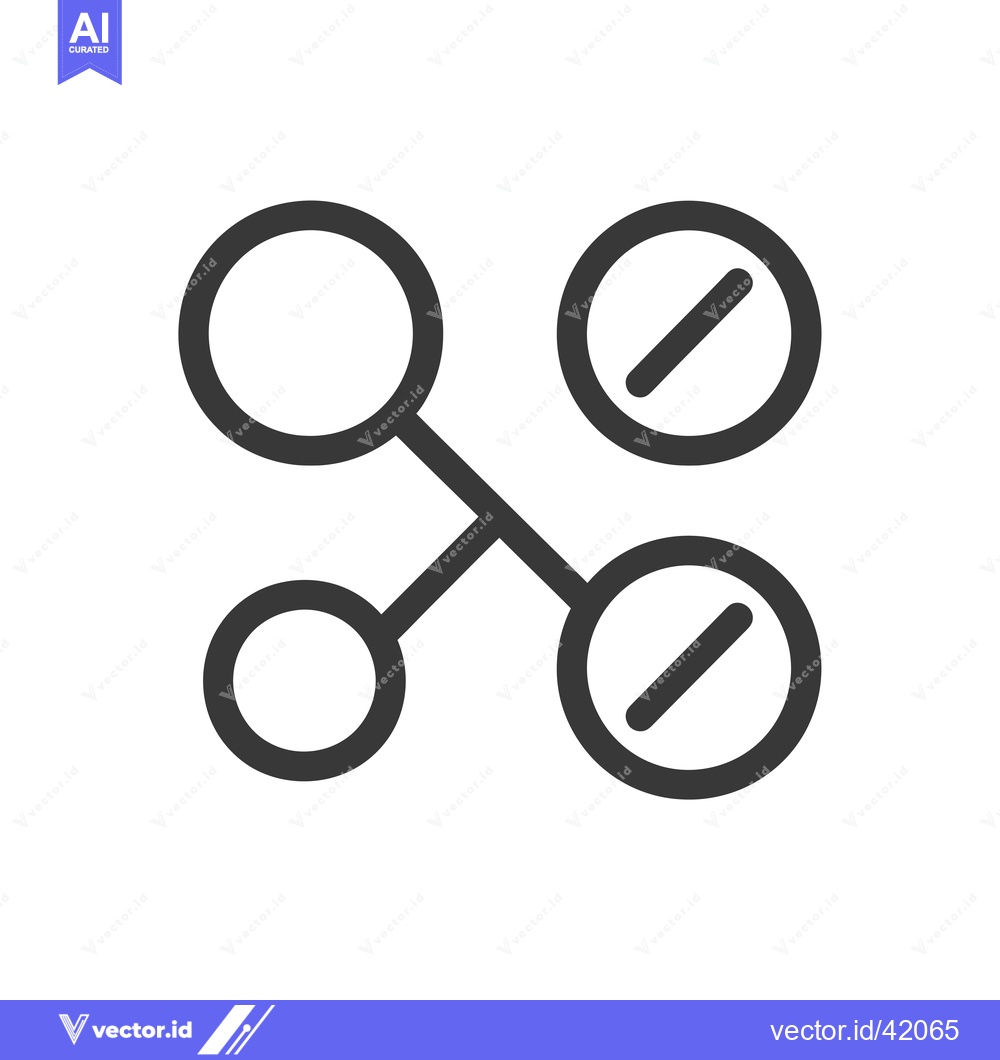 Premium Vector dari Four Circles Connected with Lines Icon