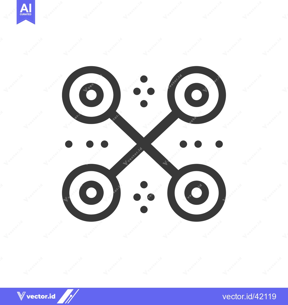 Premium Vector dari Four Interconnected Concentric Circles with Dots