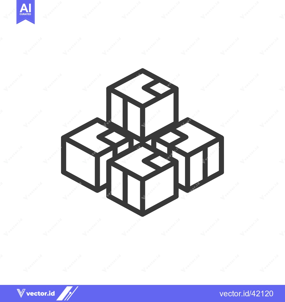 Premium Vector dari Four Interconnected Cubes in Isometric Perspective