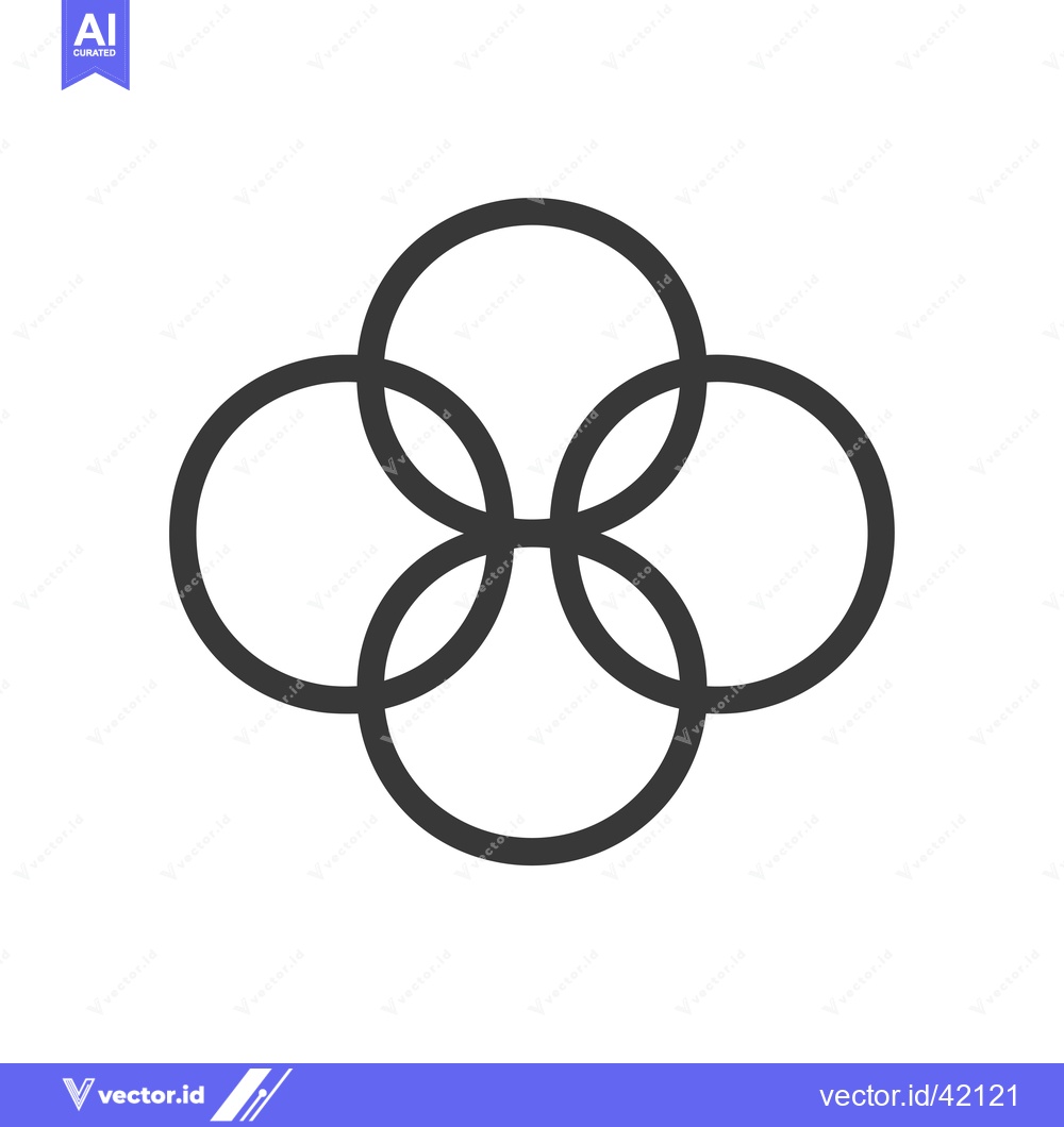 Premium Vector dari Four Interlocking Circles Forming a Geometric Pattern