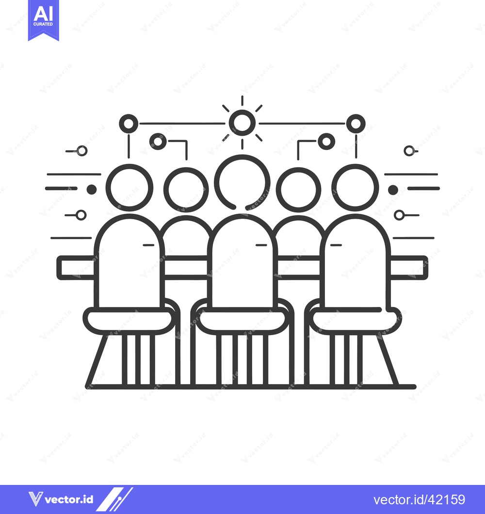 Premium Vector of Four People Sitting in Chairs with a Lightbulb Above Them