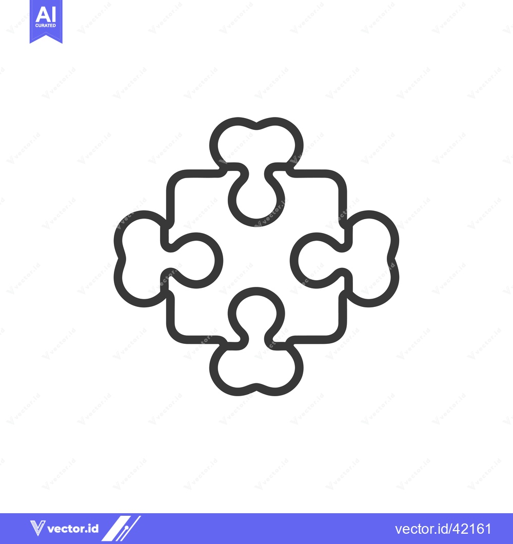 Premium Vector of Four-piece puzzle icon outline