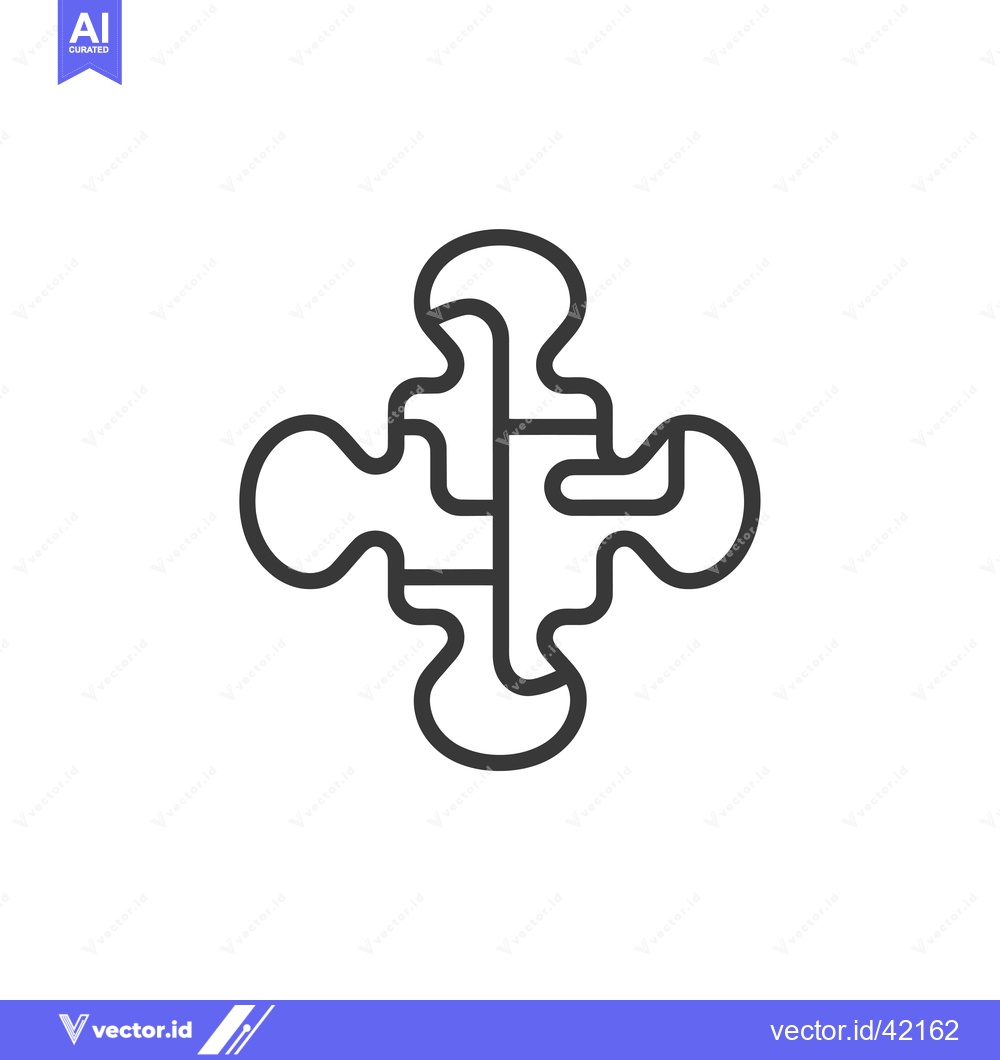 Premium Vector dari Four Piece Puzzle Interlocking Design