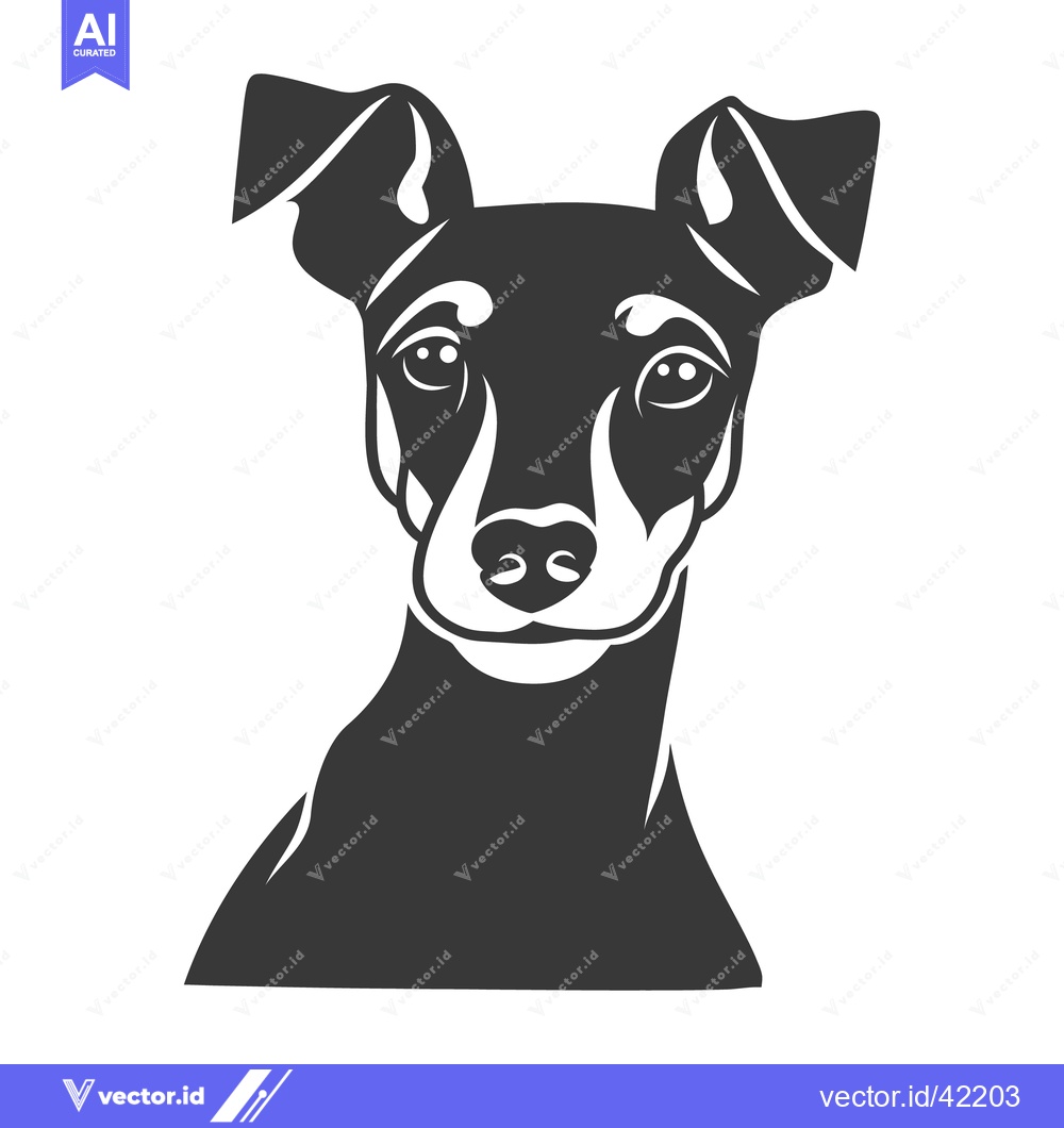 Premium Vector dari A black and white illustration depicting the head of a dog