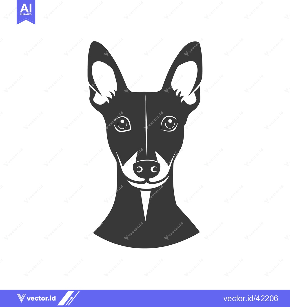 Premium Vector dari A stylized illustration of a dog facing directly forward