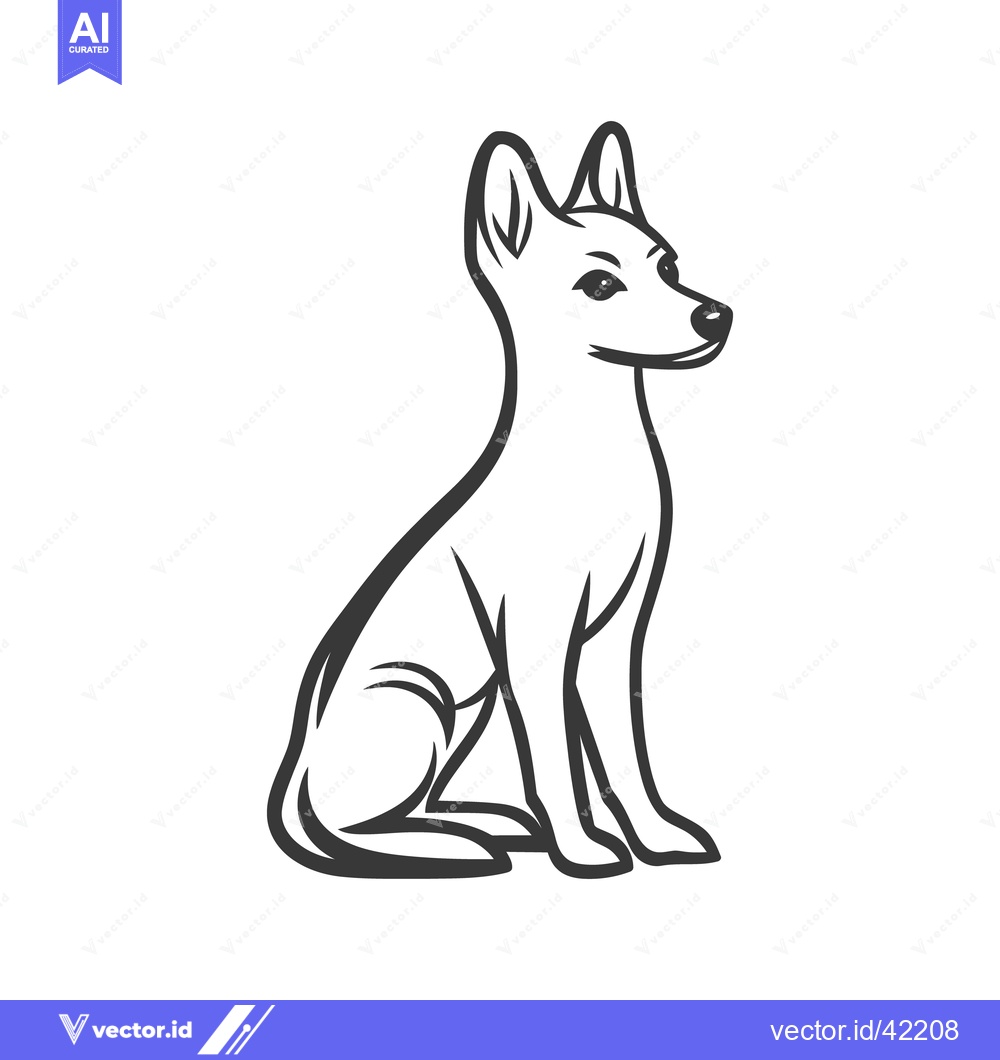 Premium Vector of A simple and elegant black and white line drawing of a dog