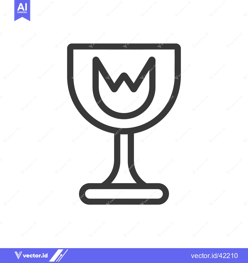 Premium Vector dari Fragile Symbol with a Wine Glass Shape and a "W" Inside