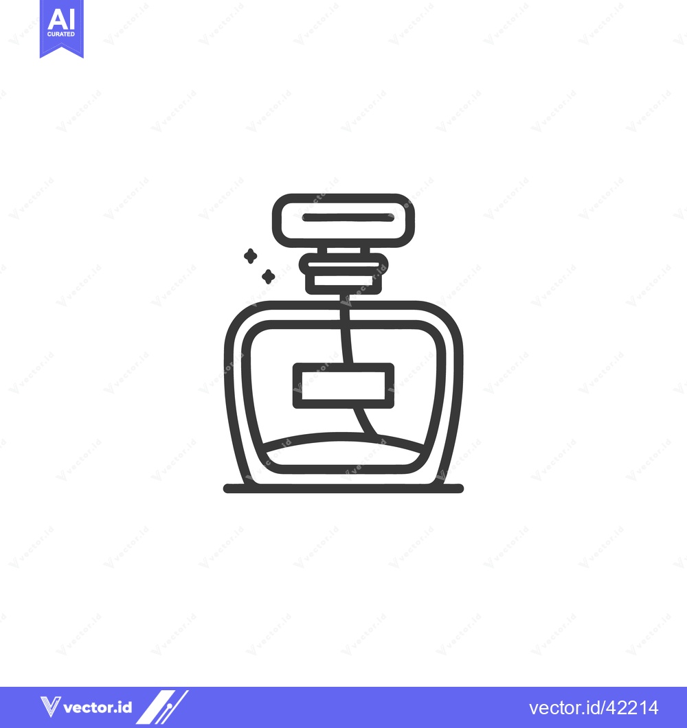 Premium Vector dari Elegant Perfume Bottle Outline Icon with Sparkling Accents on White Ba