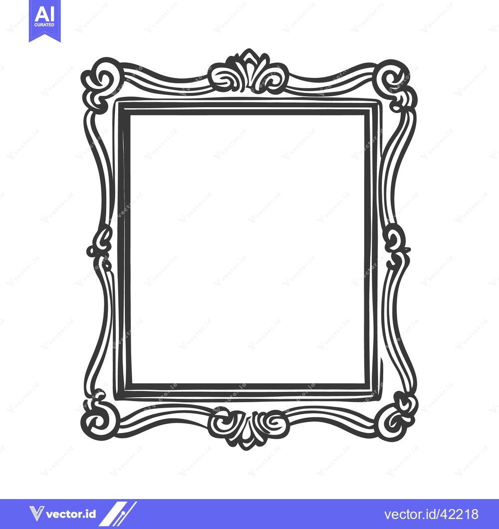 Premium Vector dari A Decorative Rectangular Frame Border With Ornamental Swirl Designs