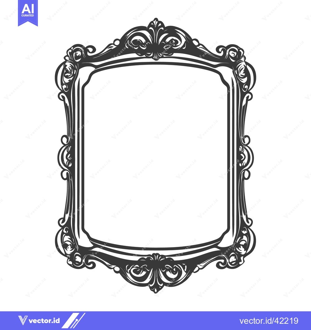 Premium Vector of An ornate antique frame featuring detailed floral and curved designs