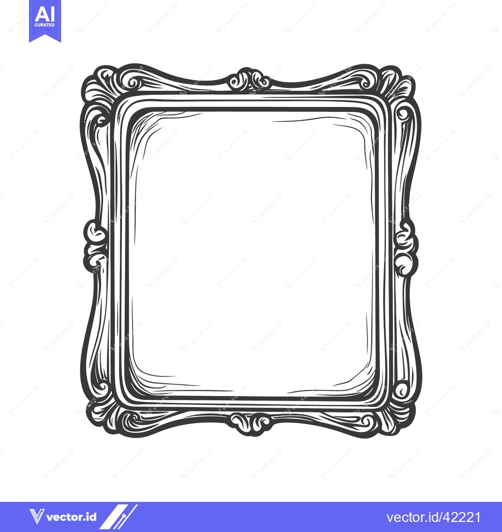 Premium Vector dari Decorative Rectangular Frame Outlined in Elegant Black and White