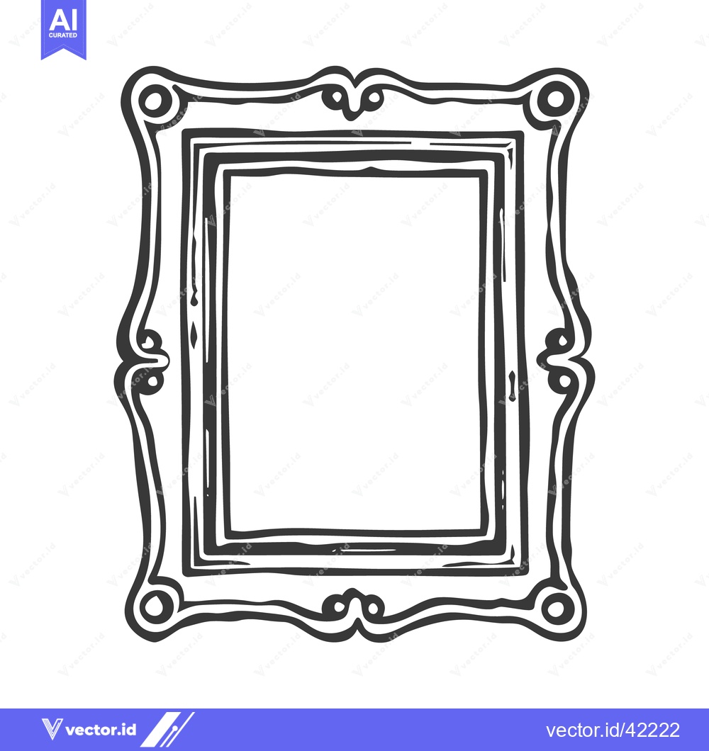 Premium Vector dari A decorative ornate empty rectangular picture frame drawing