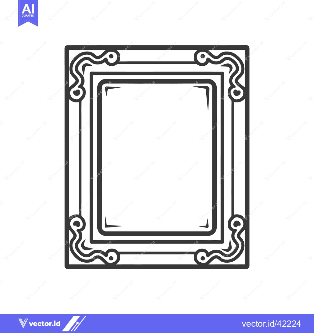 Premium Vector dari A decorated rectangular outline of an empty picture frame