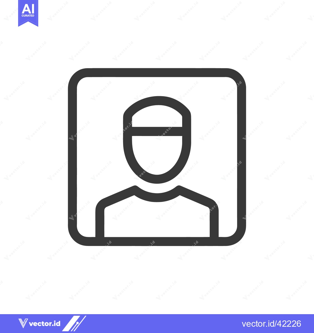 Premium Vector dari Minimalist Profile Icon: Rounded Square Frame, Simple Person Outline