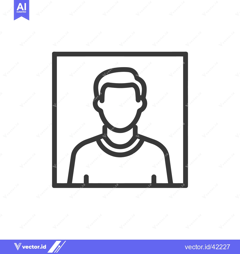 Premium Vector dari Minimalist Portrait Icon: Faceless Man in Frame, Simple Design