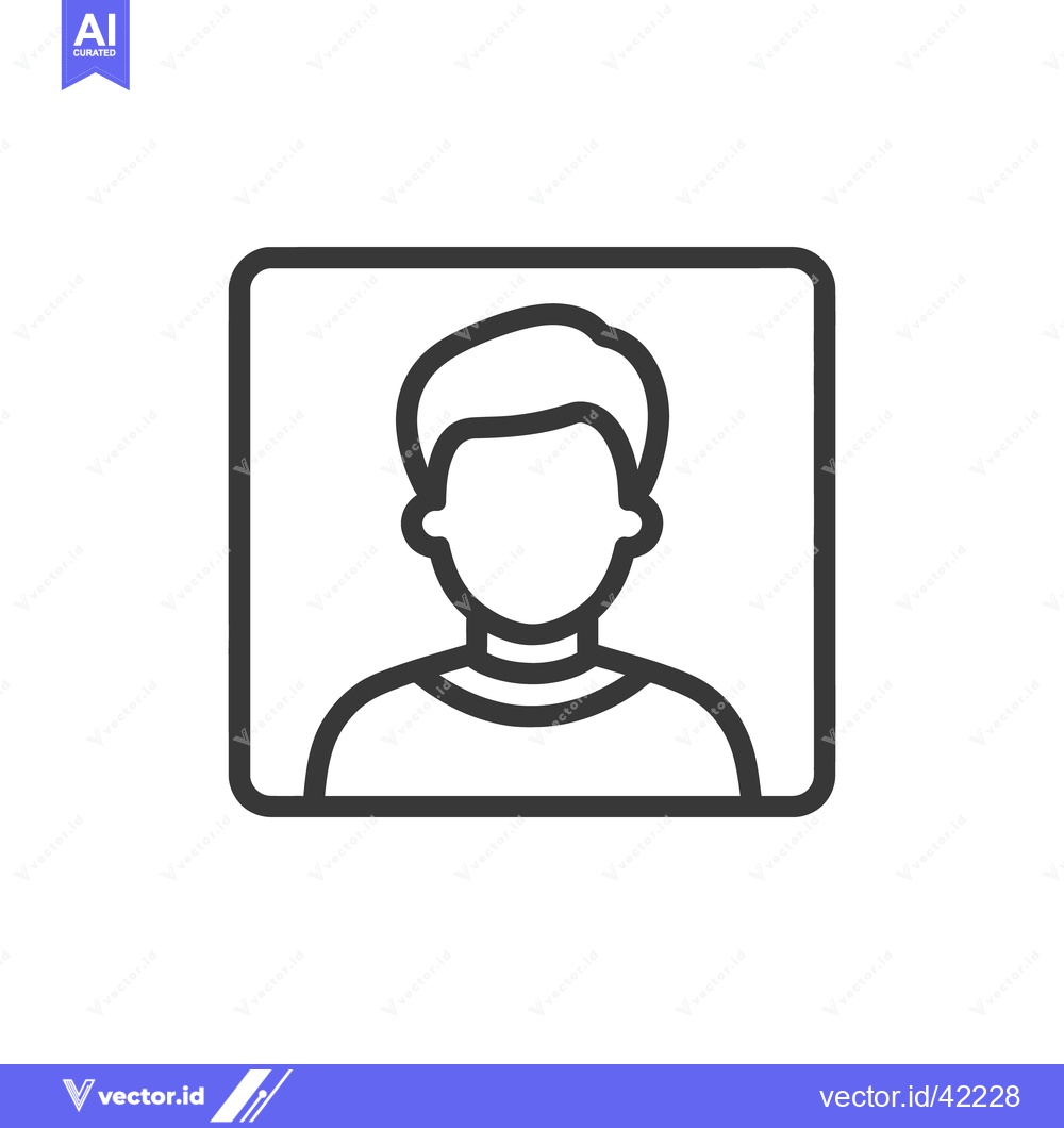 Premium Vector of Minimalist Faceless Portrait Icon in Rounded Square Frame