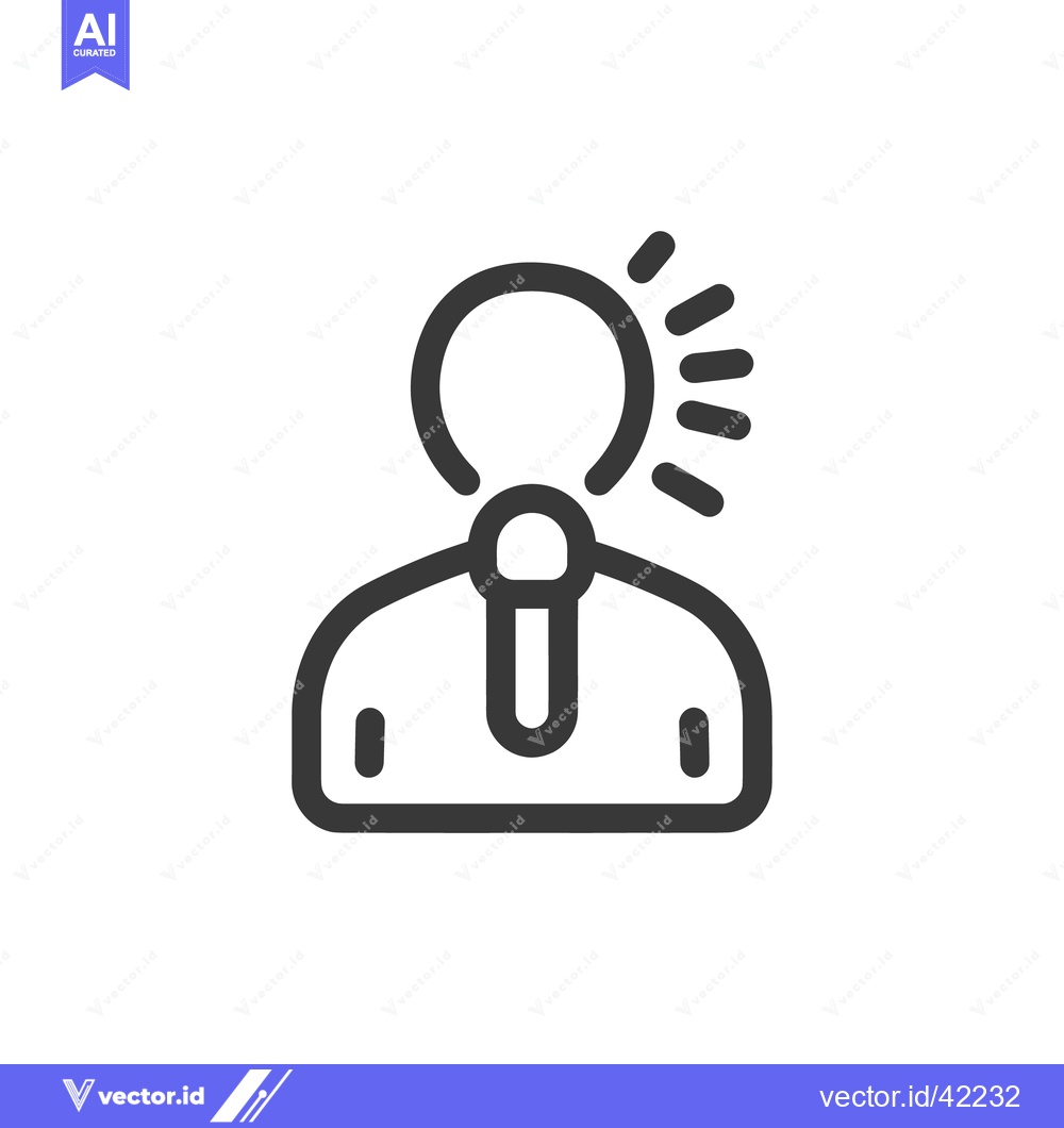 Premium Vector of Idea Person Icon: Minimalist Design of a Business Professional with a