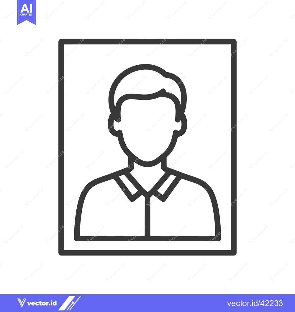 Premium Vector dari Faceless Man Portrait Icon: Minimalist Outline in Frame