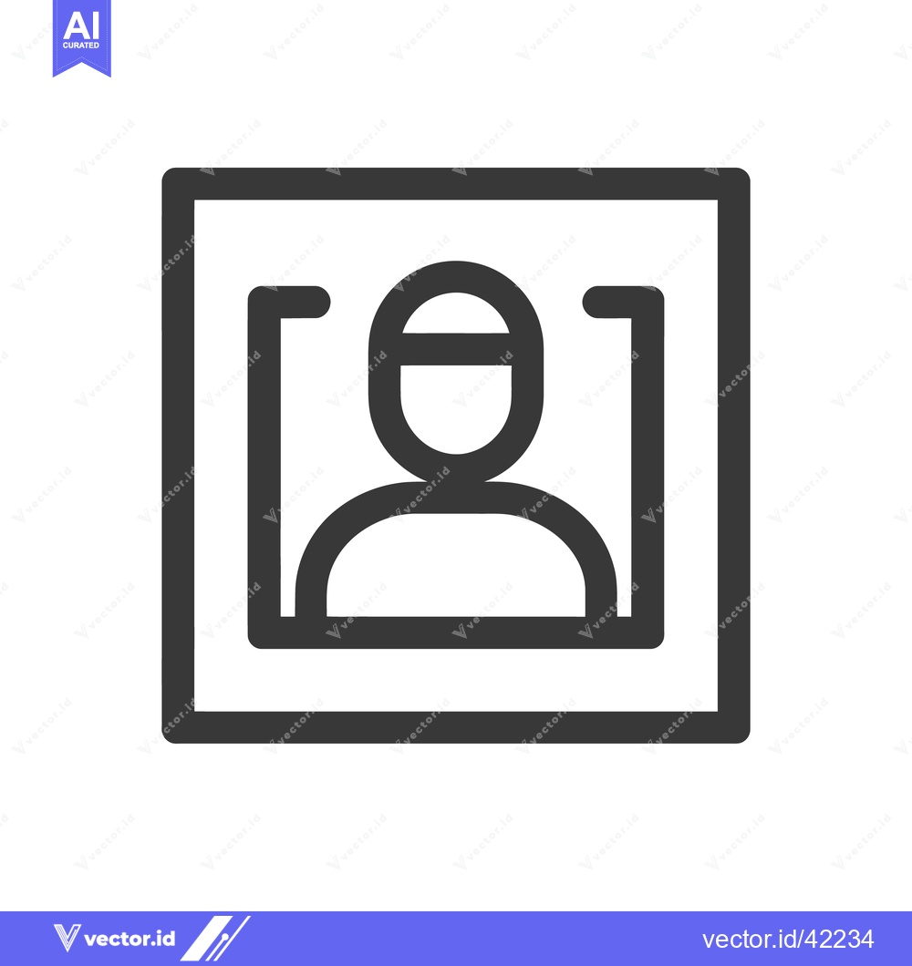 Premium Vector of Minimalist Profile Icon: Framed Person with Cap, Simple Design