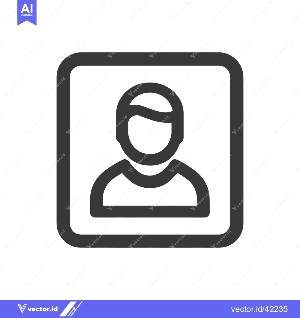 Premium Vector of Minimalist Profile Icon: Rounded Square Frame, Simplified Human Figure