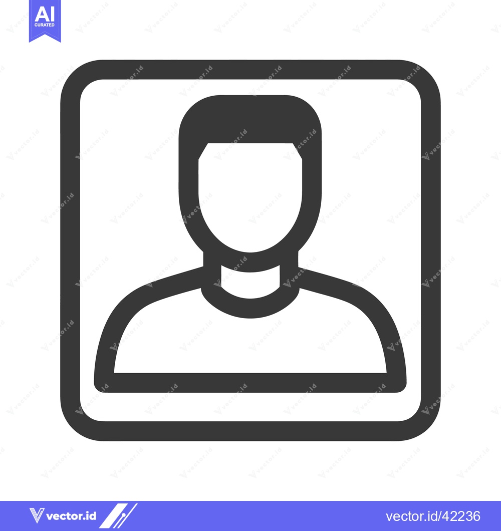 Premium Vector dari Minimalist Profile Icon: Gray Silhouette in Rounded Square Frame