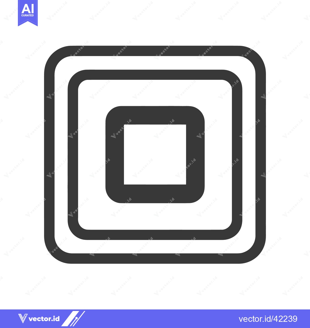 Premium Vector of Concentric Square Icon: Bold, Minimalist Design with Rounded Corners
