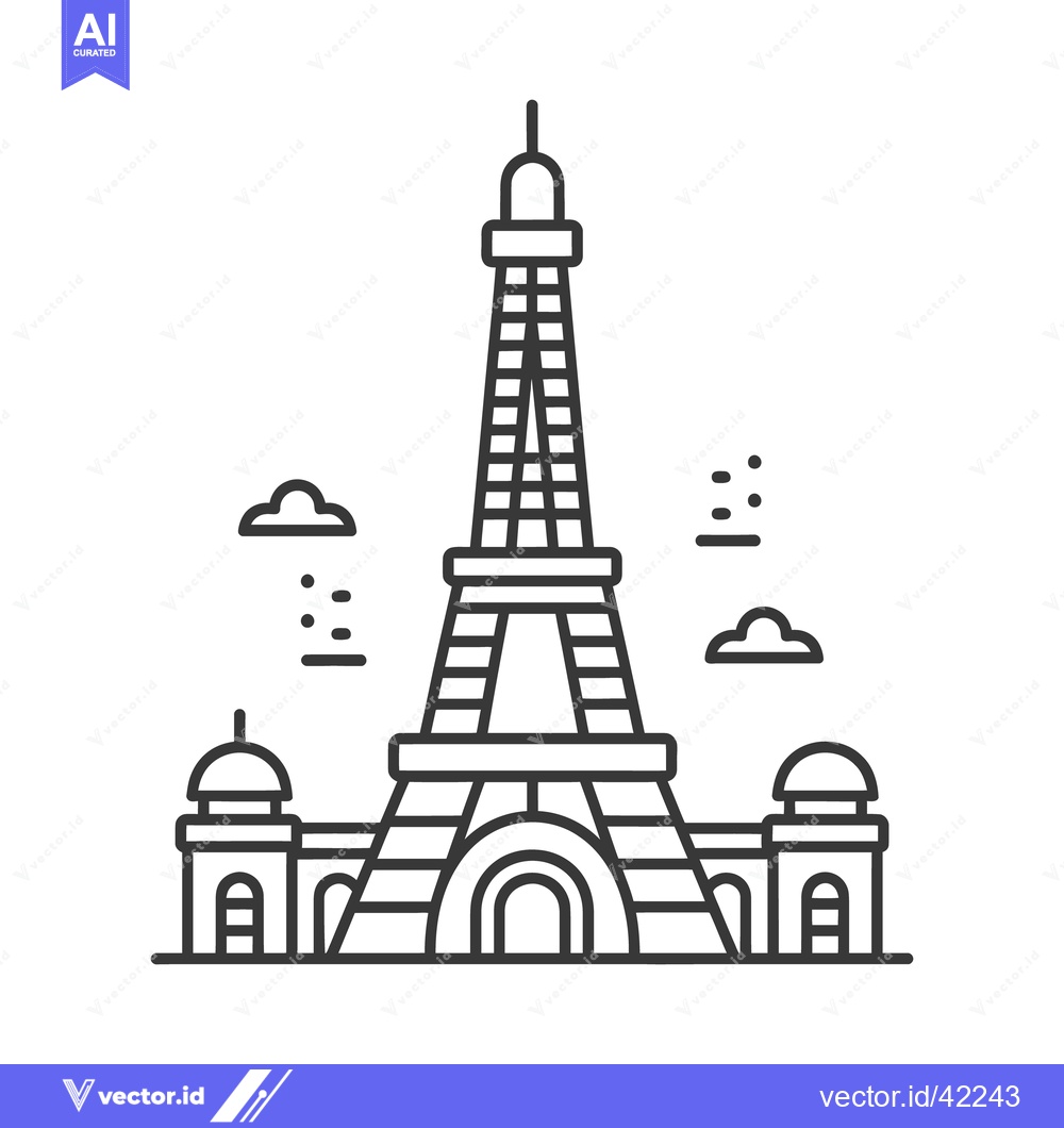 Premium Vector of An illustrative black and white image of a tall tower