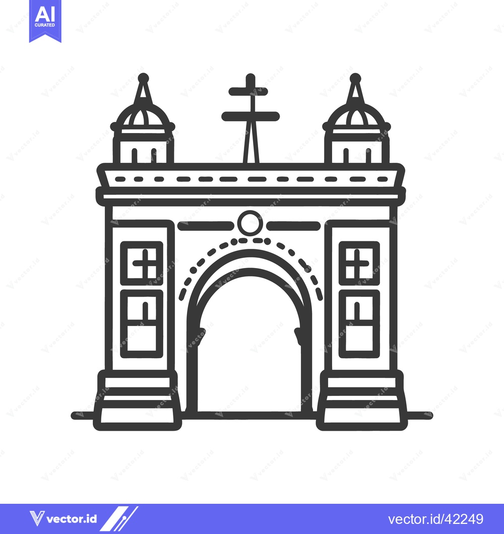 Premium Vector of A vector illustration of an archway structure with embellishments