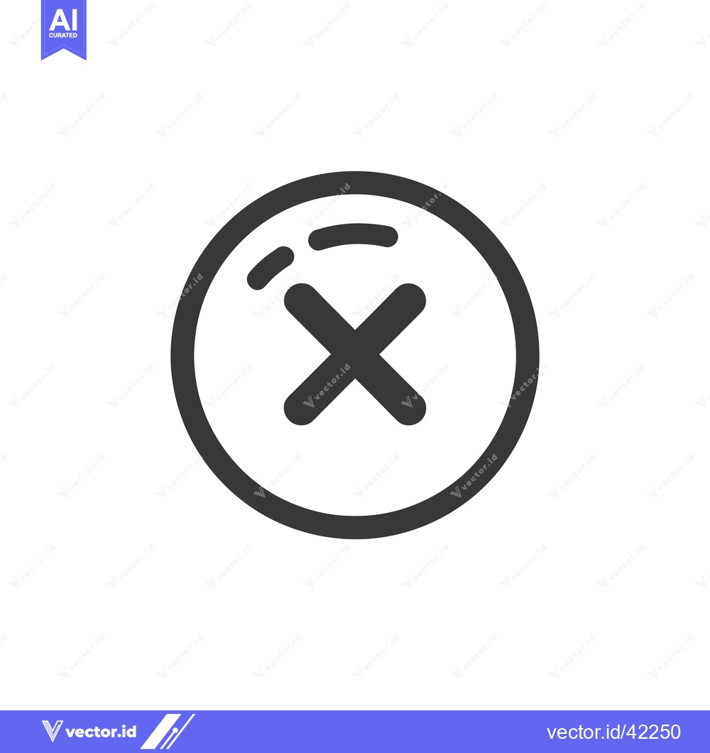 Premium Vector dari Simple Dark Gray Circle with X Icon on White Background