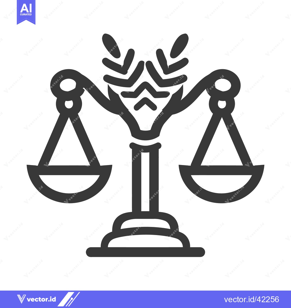 Premium Vector dari A balanced scale symbol with decorative details on a stem
