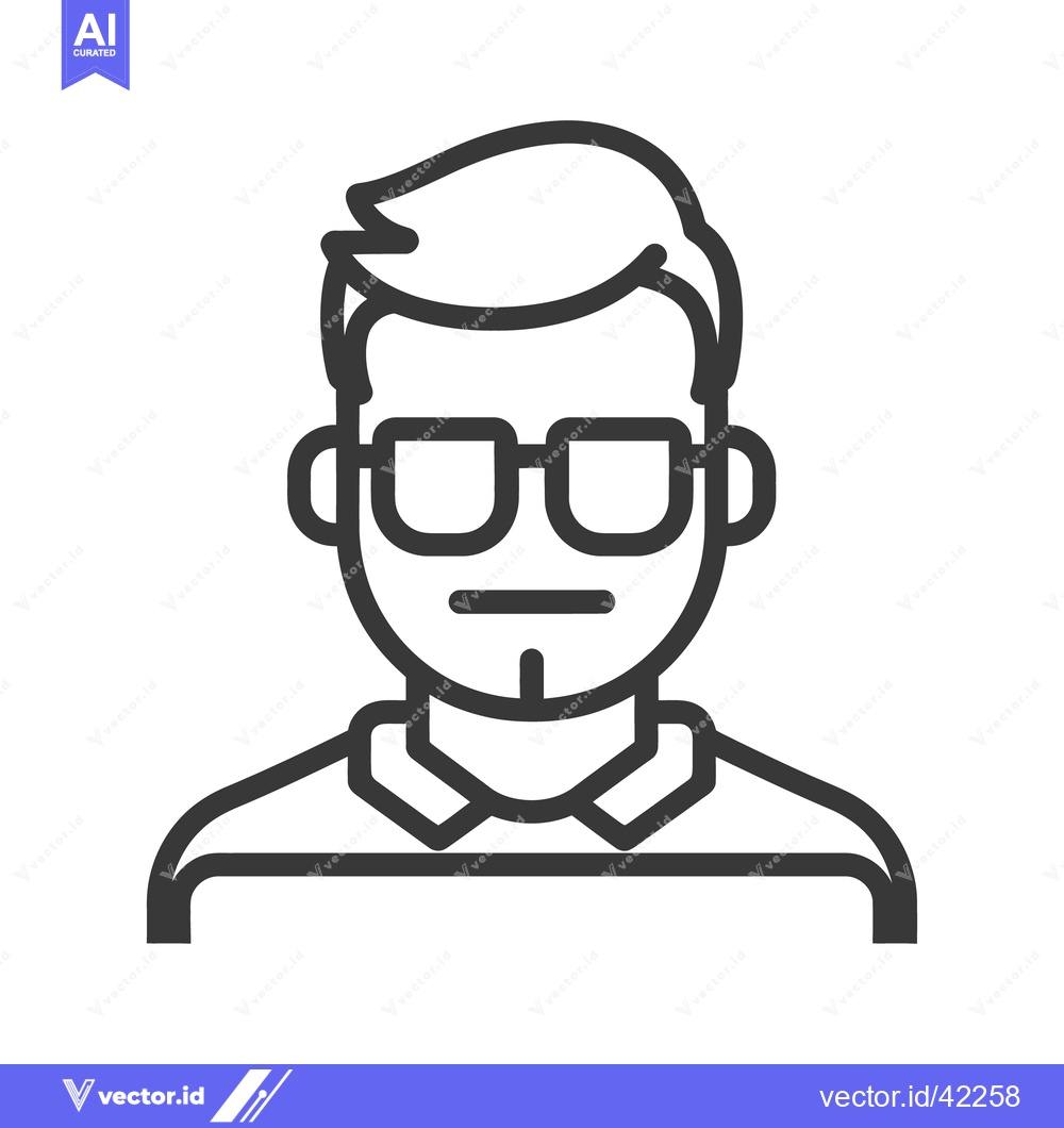 Premium Vector of A stylized illustration depicting a person with eyeglasses and a goate