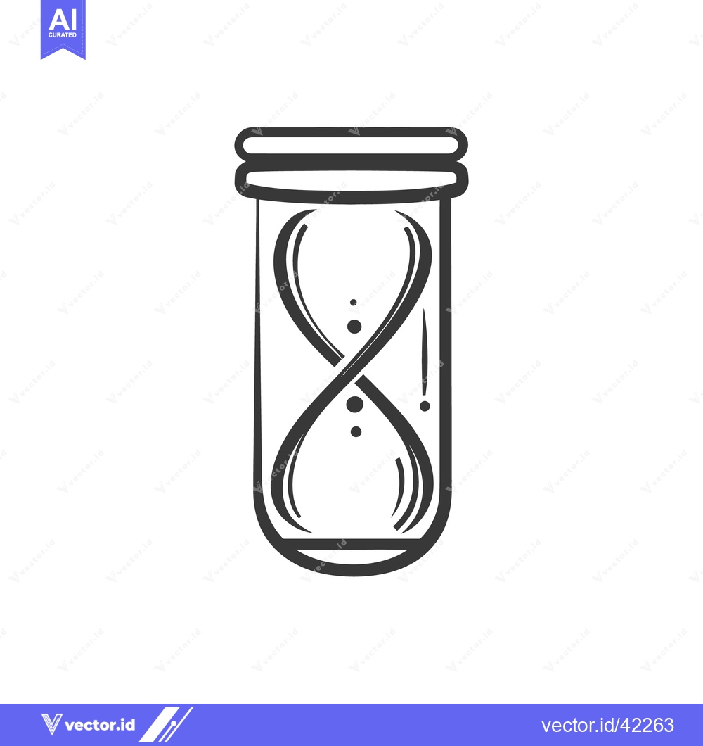 Premium Vector of An illustration of a classic hourglass measuring passing moments in ti