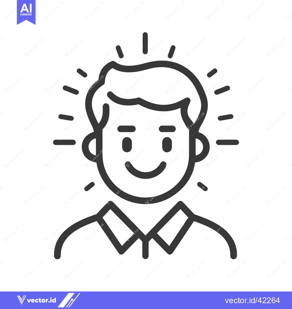 Premium Vector dari A happy person wearing a collared shirt with radiating lines