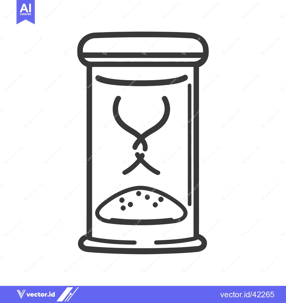 Premium Vector dari An hourglass depicted in a simple black and white line drawing