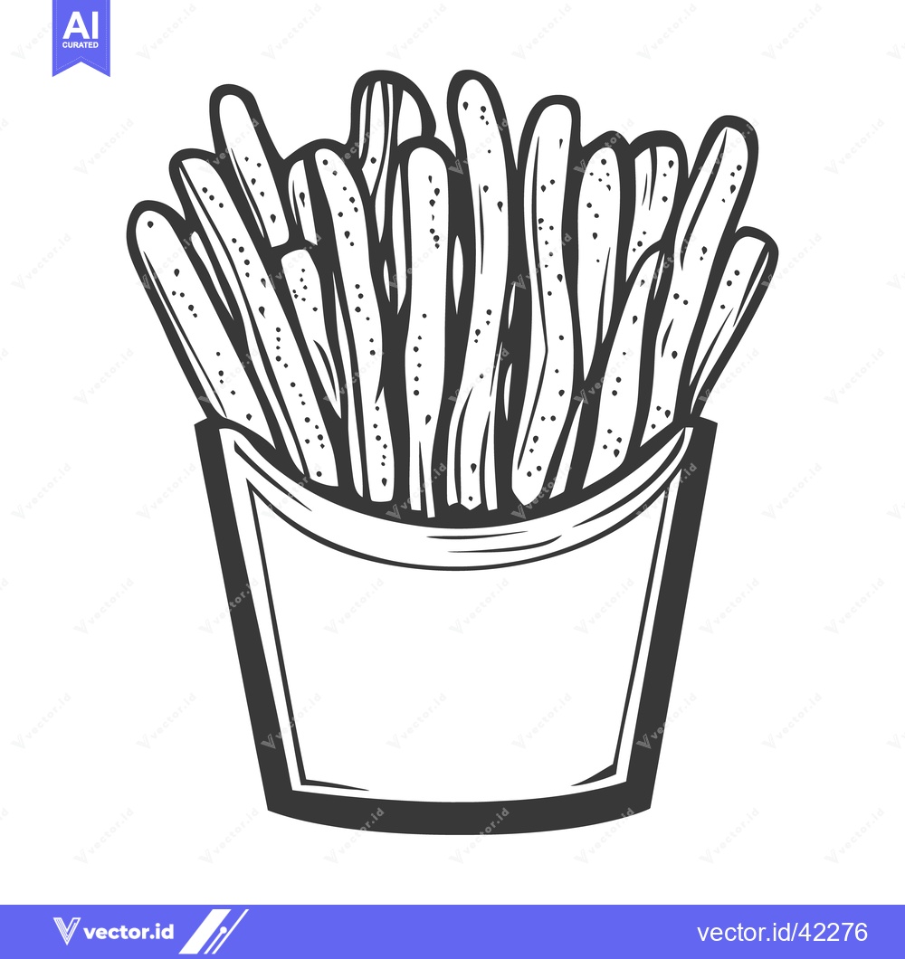 Premium Vector dari Illustration depicting a container full of delicious golden french fri