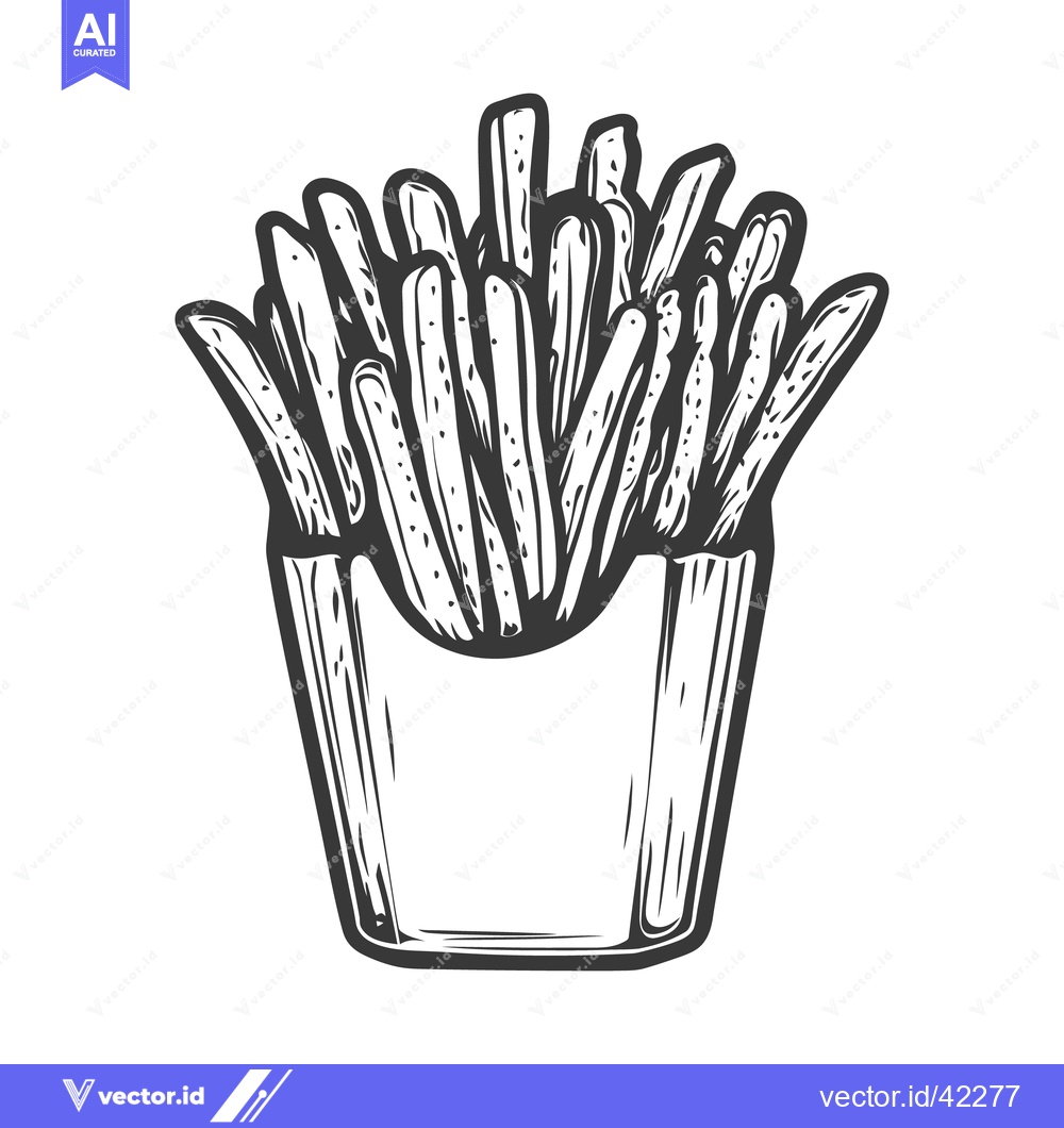 Premium Vector dari Illustration depicting a serving of french fries in a container
