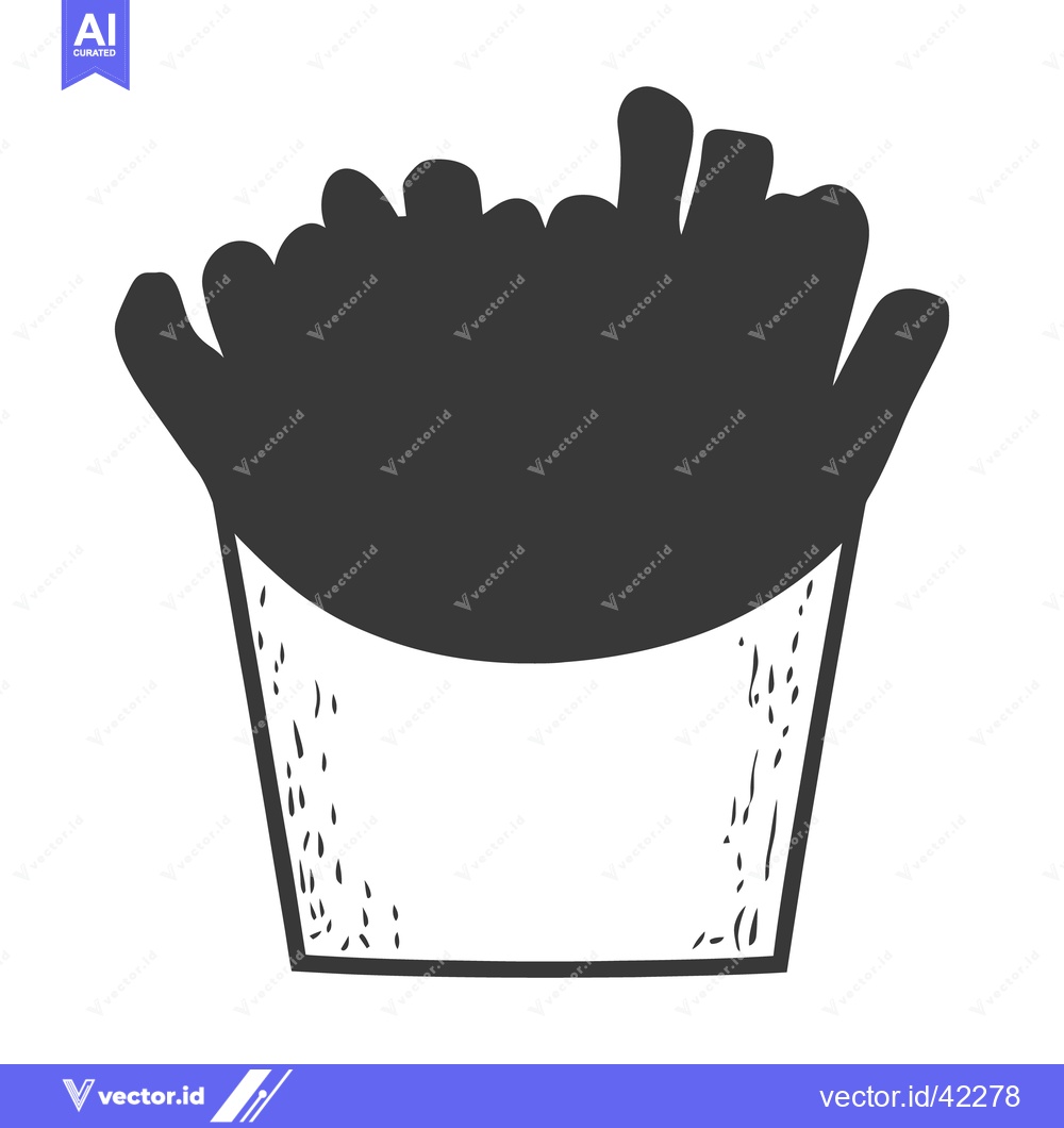 Premium Vector dari A Simple Black and White Image of French Fried Potatoes