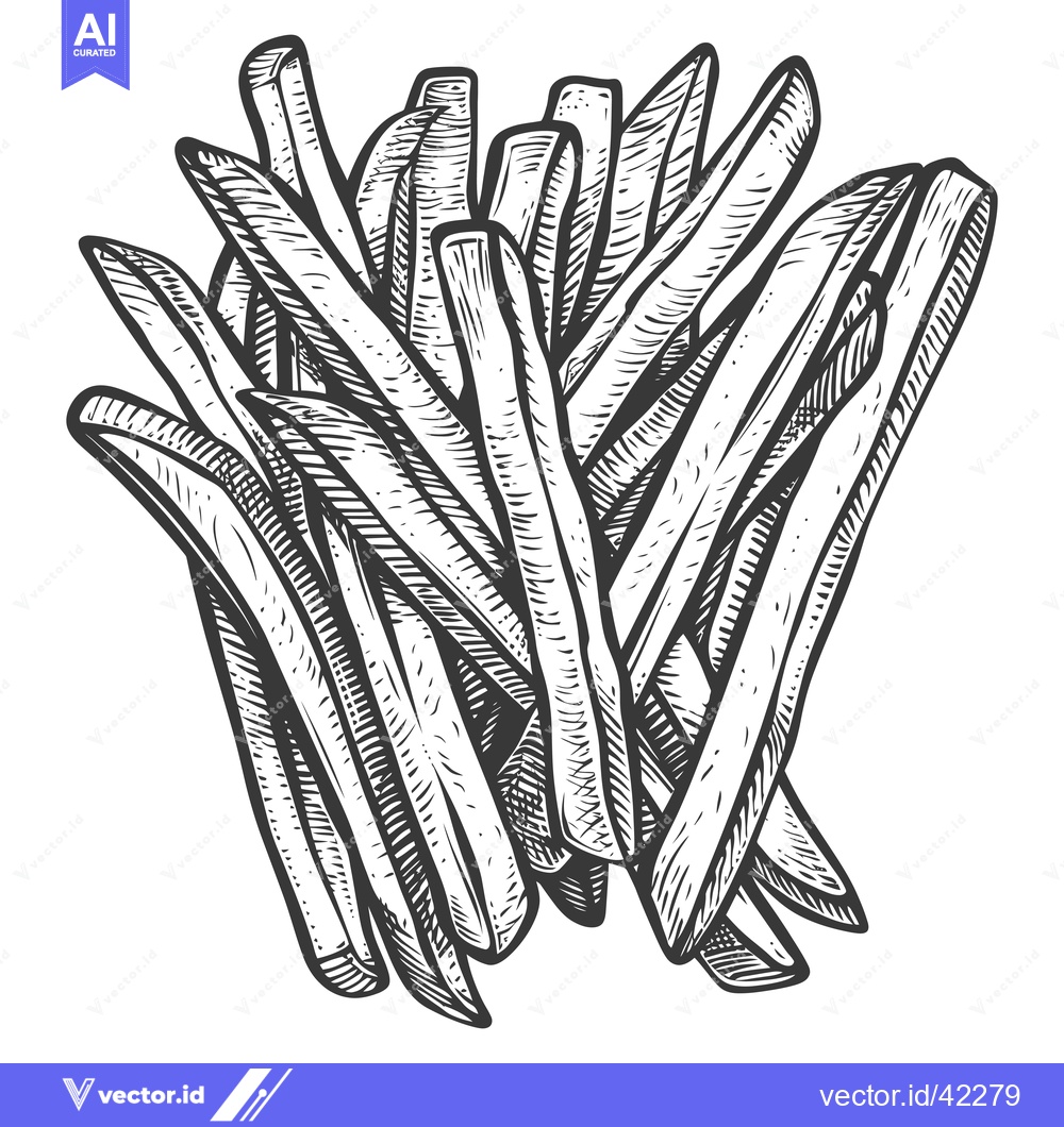 Premium Vector of A Hand Drawn Illustration of French Fries