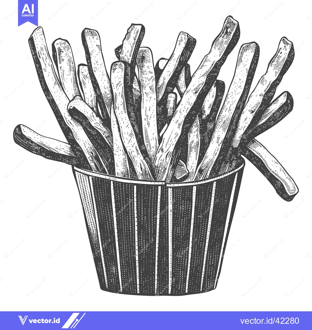 Premium Vector dari A Carton of Delicious Crispy French Fries